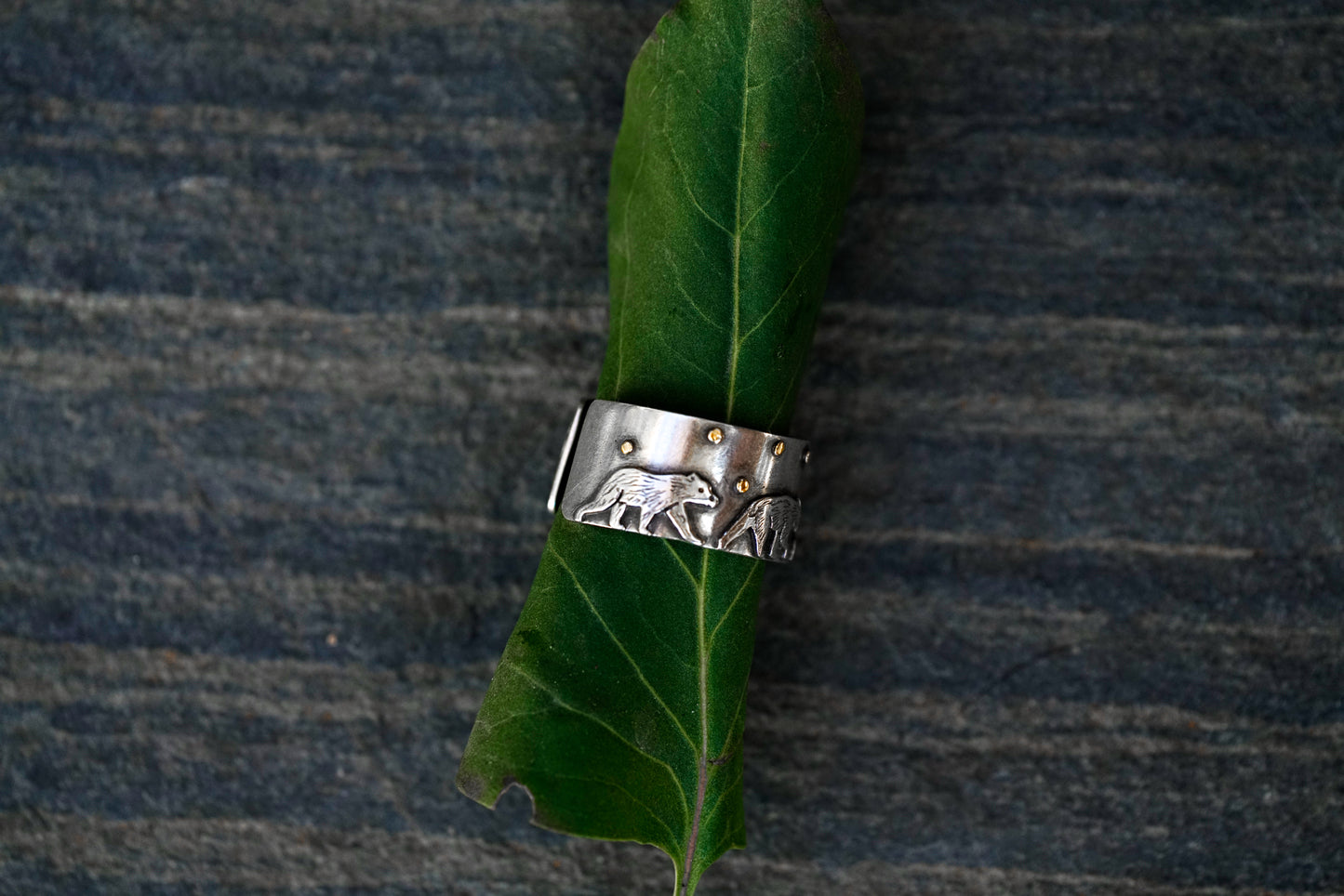 Grizzly Bear & Cubs Ring - Adjustable