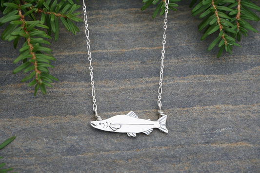 Salmon Necklace - Coho (Silver)