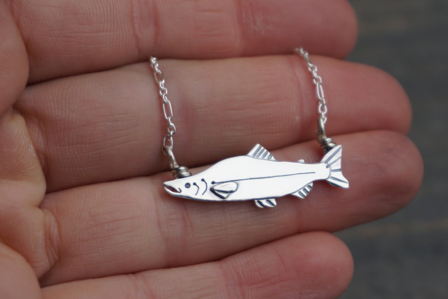 Salmon Necklace - Coho (Silver)