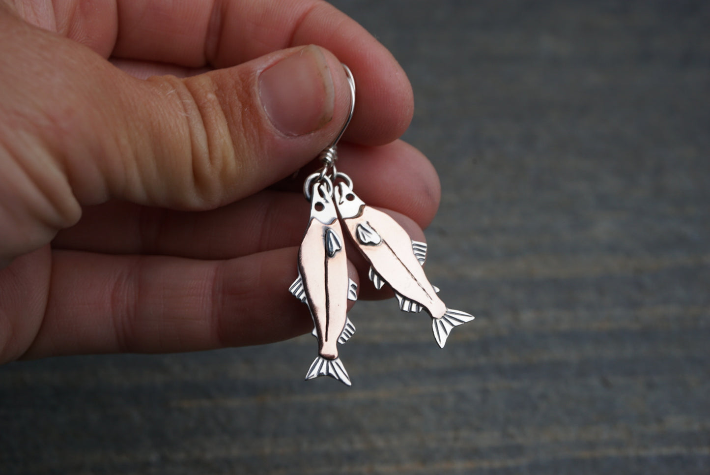 Salmon Earrings - Sockeye (Red)