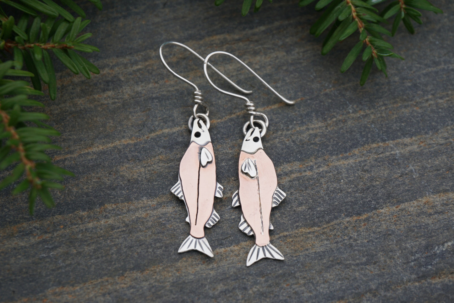 Salmon Earrings - Sockeye (Red)