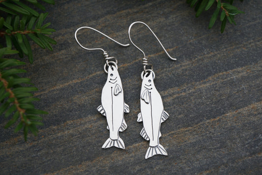 Salmon Earrings - Coho (Silver)