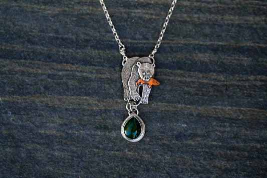 Grizzly Bear Salmon Necklace