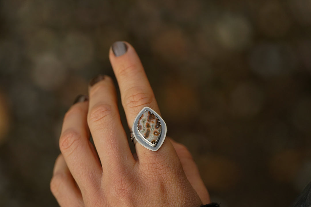 Ocean Jasper - Rainbow Trout Ring II - Size 8