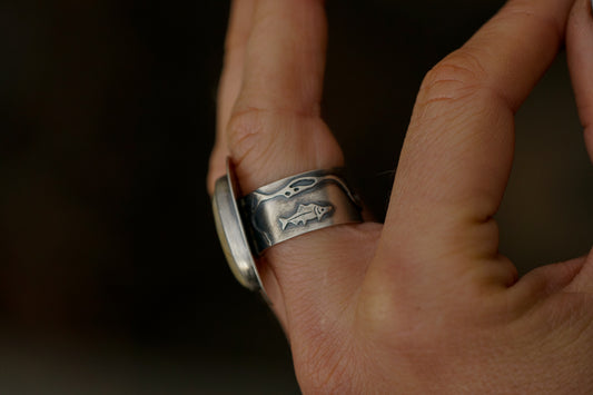 Royston Ribbon Turquoise - Taiya River Ring - Size 9