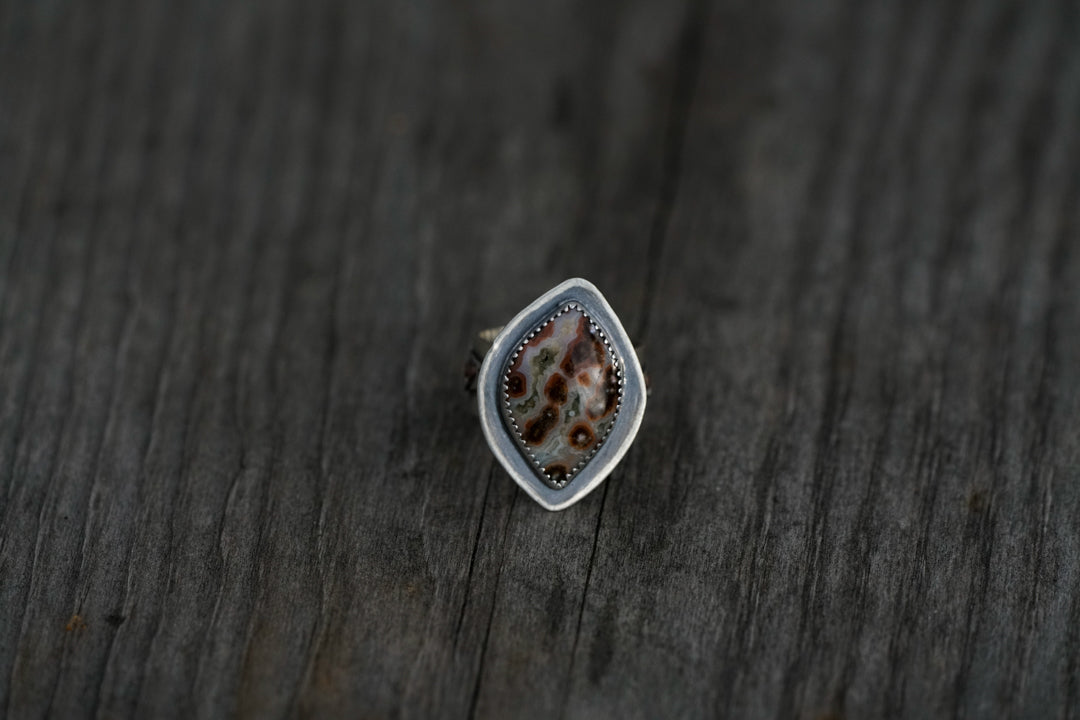 Ocean Jasper - Rainbow Trout Ring II - Size 8