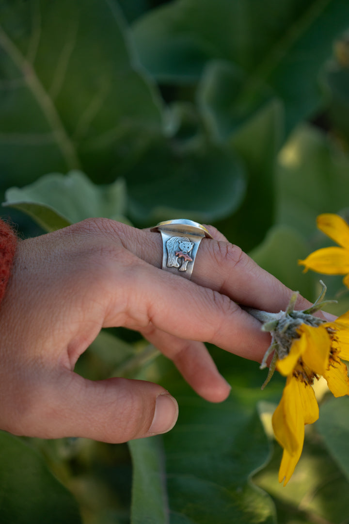 Bear & Balsam Root Ring - Size 8